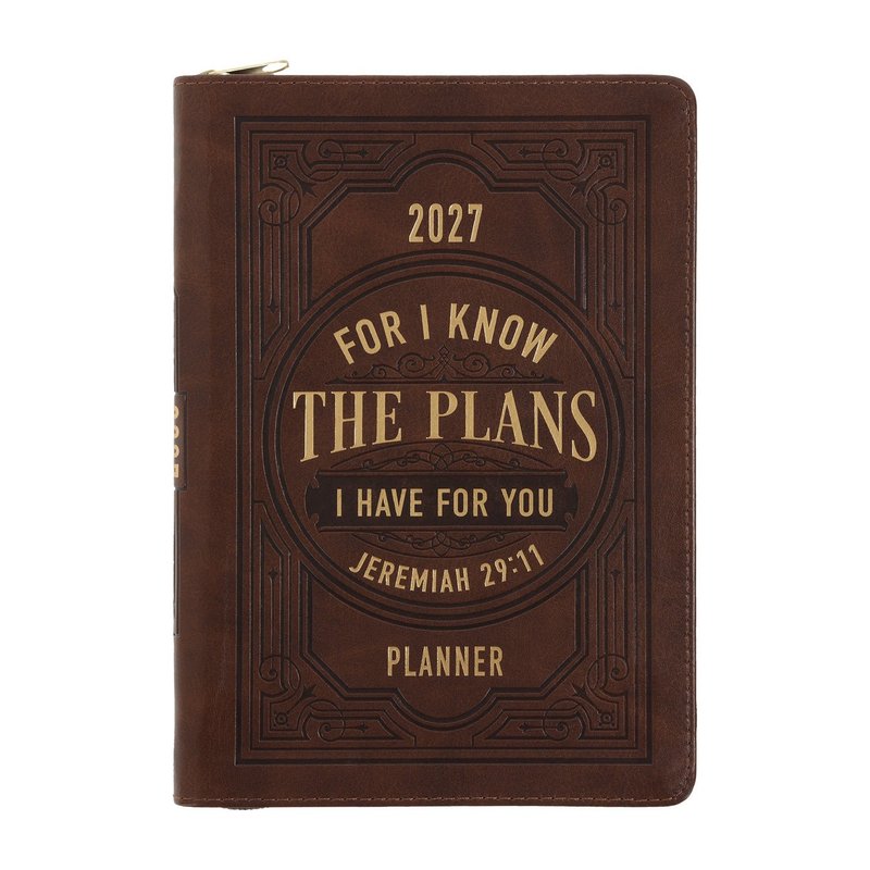 2027 Executive Diary: For I Know the Plans, Faux Leather with Zip, Christian journal & diary from Blessed Apparel SA