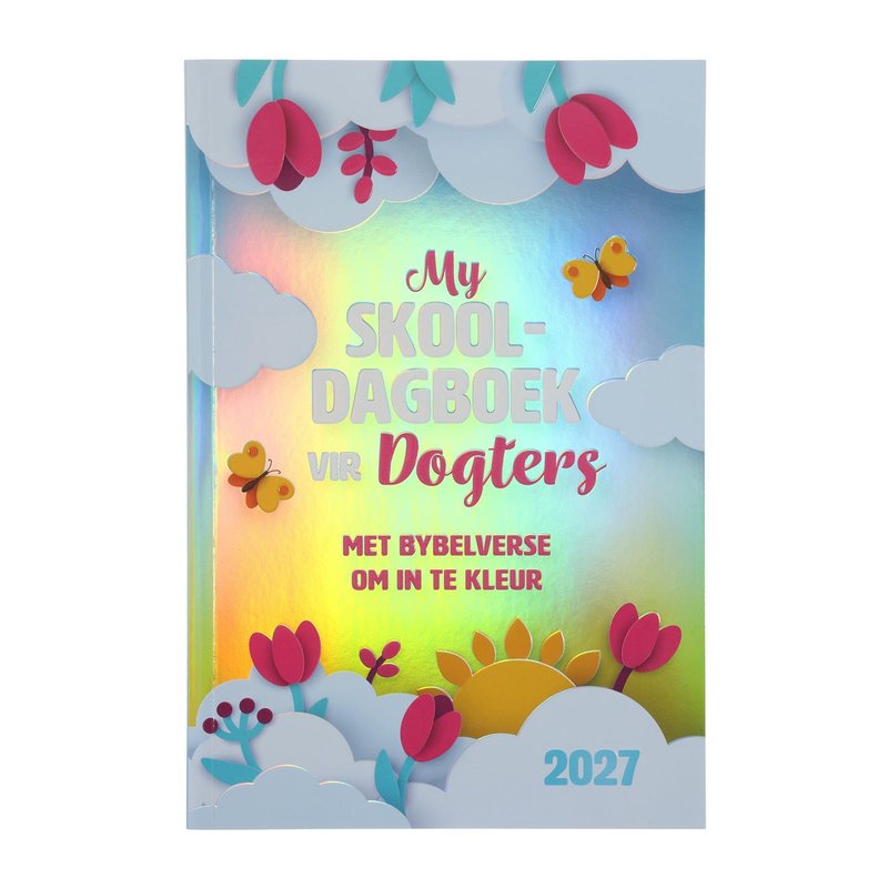 2027 Skooldagboek vir Dogters met Bybelverse om in te Kleur (Afrikaans), Christian journal & diary from Blessed Apparel SA