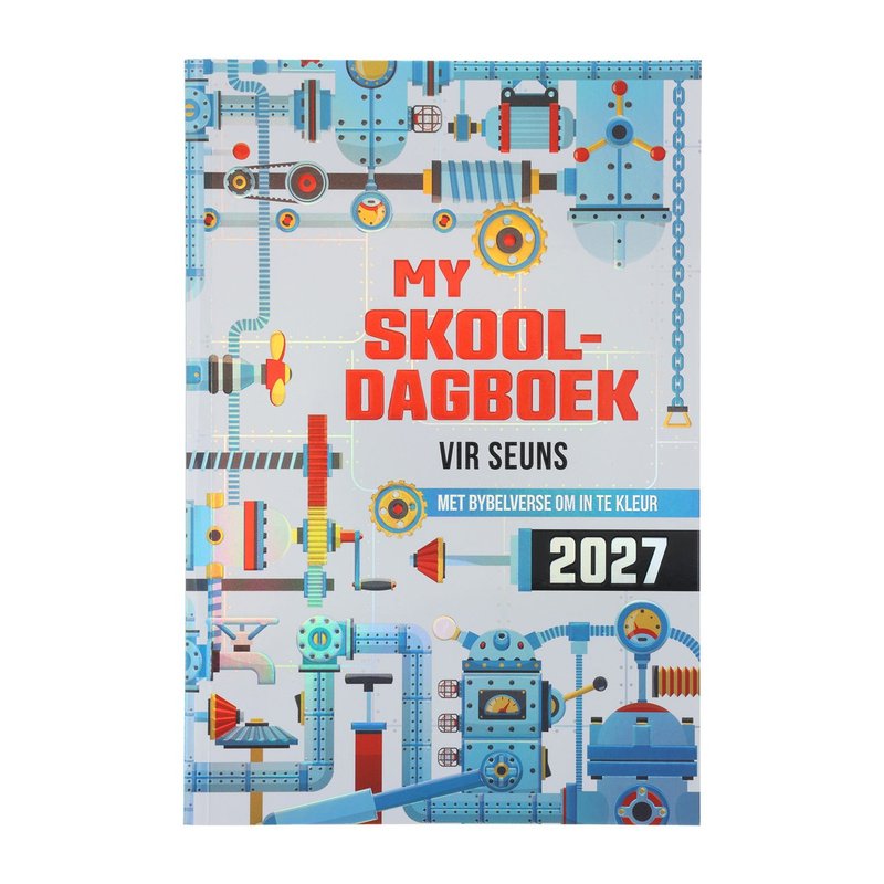 2027 Skooldagboek vir Seuns met Bybelverse om in te Kleur (Afrikaans), Christian journal & diary from Blessed Apparel SA