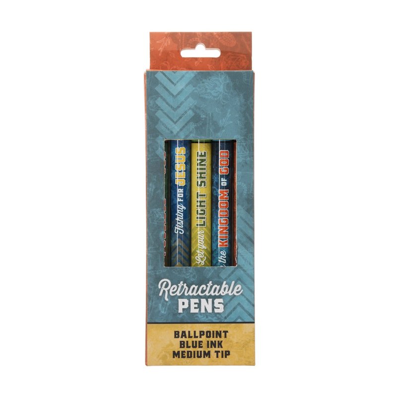 Life Is an Adventure with Jesus Pen Set of 5, Blue Ink, Christian kids gift from Blessed Apparel SA