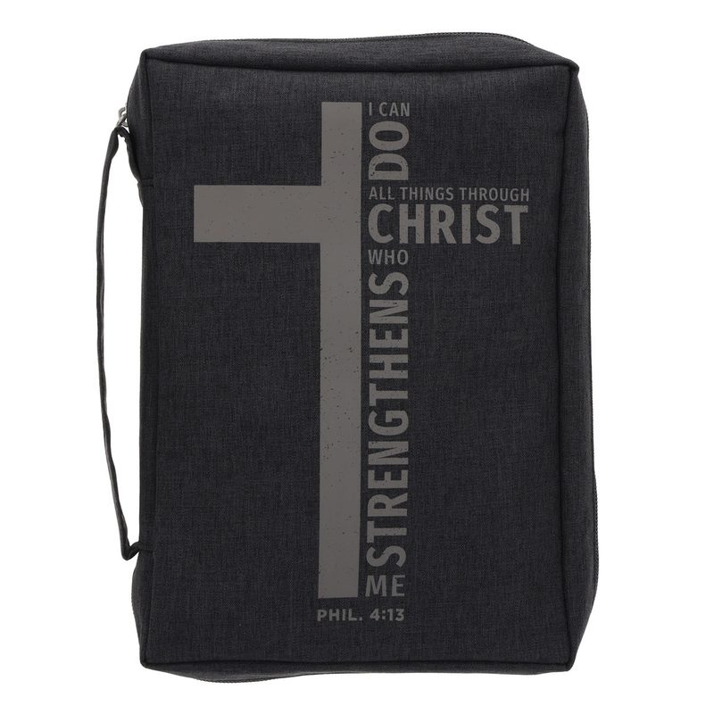 I Can Do All Things Polyester Bible Bag, Charcoal (Philippians 4:13), Christian books & Bibles from Blessed Apparel SA