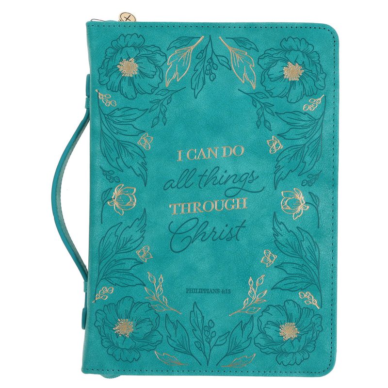 I Can Do All Things Faux Leather Bible Bag, Teal (Philippians 4:13), Christian books & Bibles from Blessed Apparel SA