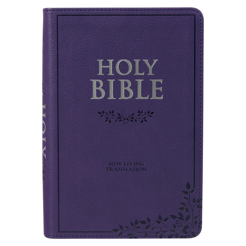 NLT Compact Bible, Purple Faux Leather Flexcover, Christian books & Bibles from Blessed Apparel SA