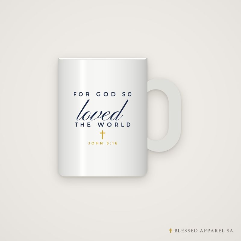 For God So Loved the World Mug (John 3:16), Christian gift from Blessed Apparel SA