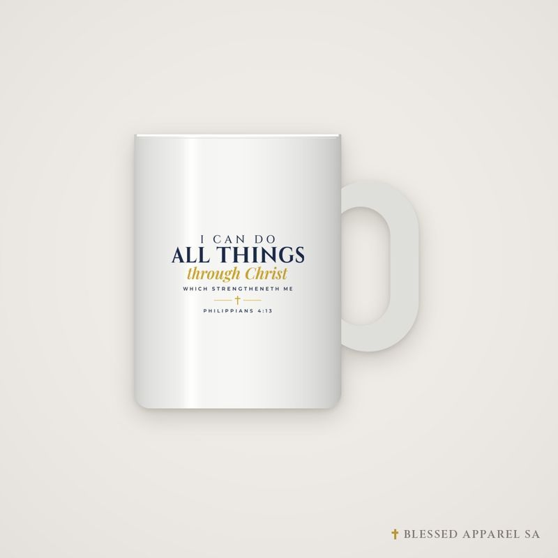 I Can Do All Things Mug (Philippians 4:13), Christian gift from Blessed Apparel SA